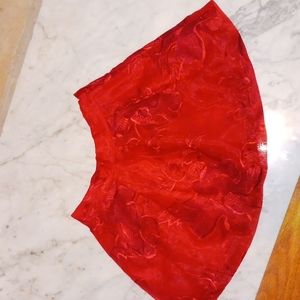 Janie and jack red floral brocade skirt